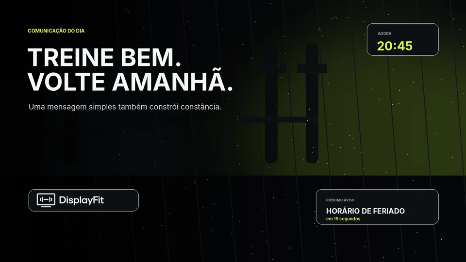 Conteúdo do DisplayFit exibido na TV